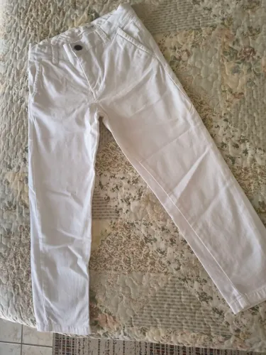 Calça branca infantil masculino tamanho 06