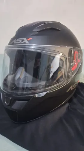 Capacete fechado para moto ASX City Preto Fosco Tamanho 57/58