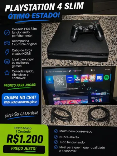 PS4 - Slim em ótimo estado de conservação.