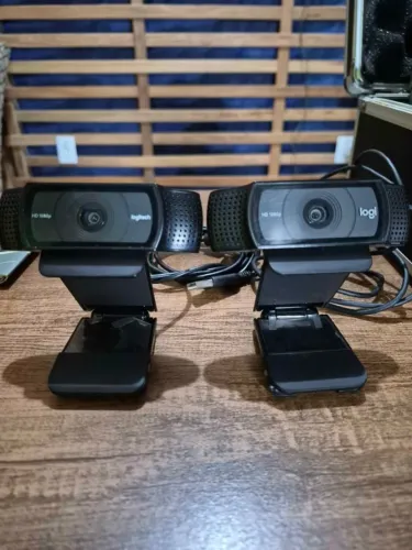  Webcam logitech logi c920 para podcast, lives computador videoconferência - as duas