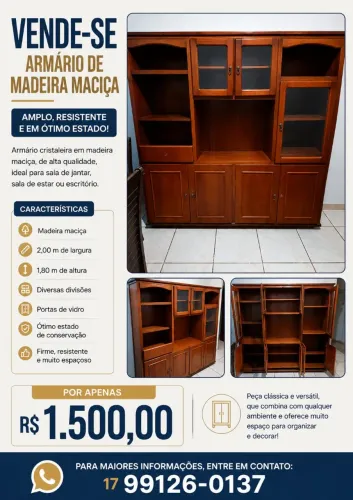 Armário em Madeira Maciça