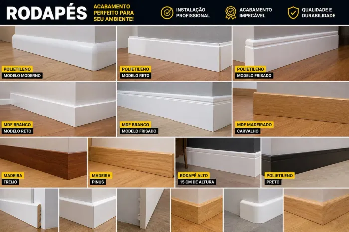 Instalação de Rodapé MDF, Madeira e Polietileno - Faço Hoje | Orçamento Grátis