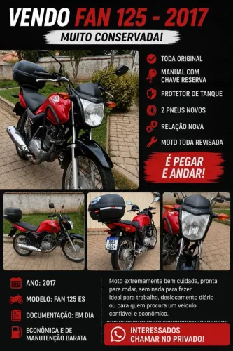 Vendo fan 125 2017