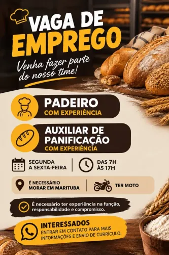 Padeiro e auxiliar de padeiro