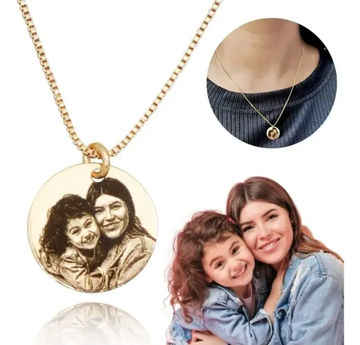 Colar Personalizado Foto Gravação E Nome Feminino Presente