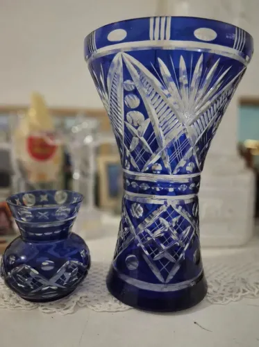 Vaso de cristal lapidado