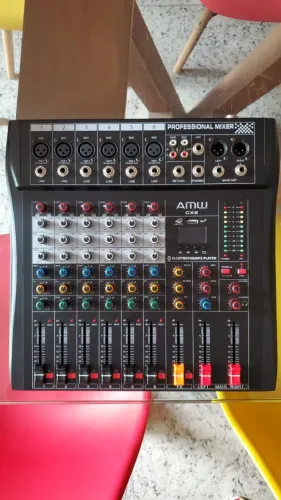 Mesa de Som Analógica AMW CX6 6 Canais USB Bluetooth Echo Equalizador
