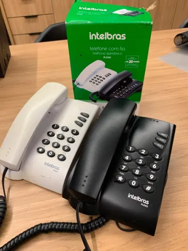 Lote 6 Telefones Com Fio Intelbras Pleno (5 Brancos + 1 Preto) - Ótimo Estado