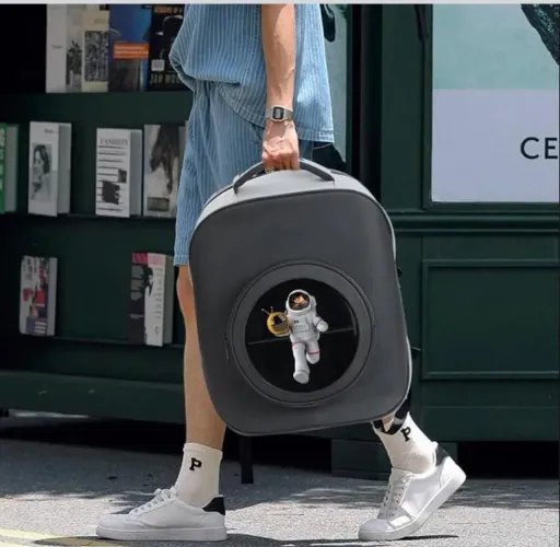 Presente diferente!!! Mochila que passa vídeos!!!