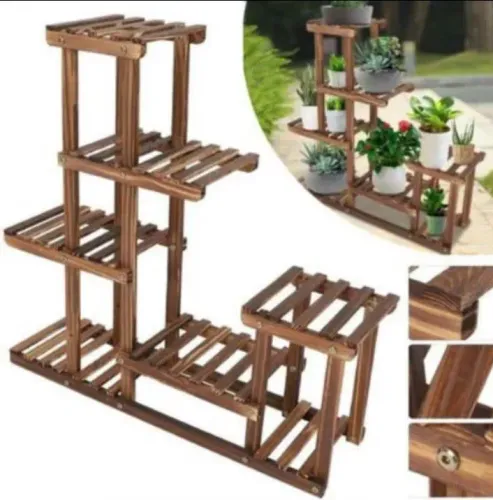 Porta plantas envernizado para varanda