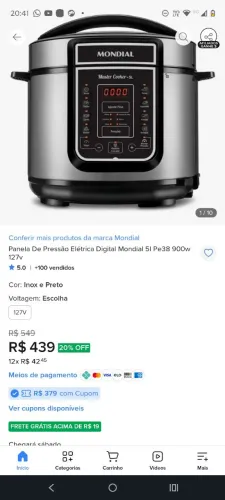 Panela de pressão elétrica