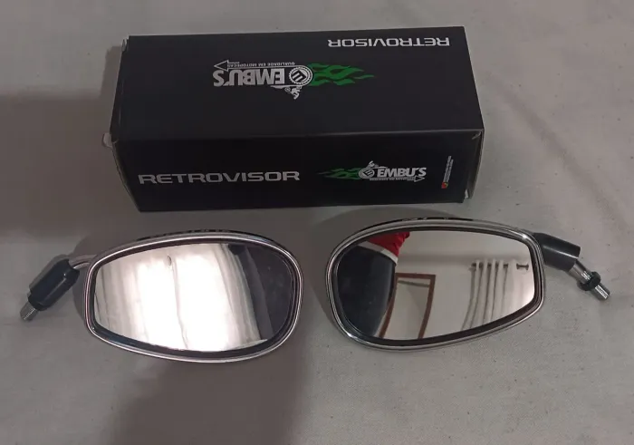 Par de Espelho Retrovisor - Suzuki Haoujue Chopper 150 - 2013/2017 Cromado