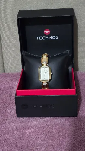 Relógio Technos Feminino Crystal Dourado