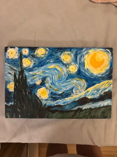 Quadro inspirado em noite estrelada 