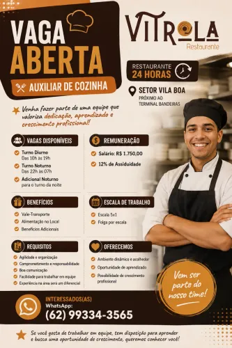 Auxiliar de cozinha Madrugada