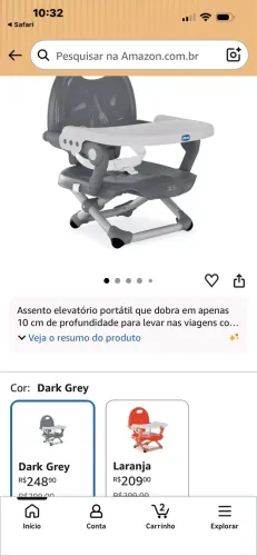Cadeira de alimentação Cicco - assento elevatório