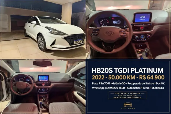 Hyundai HB20S Platinum 1.0 TB Flex 12V AUT 2022