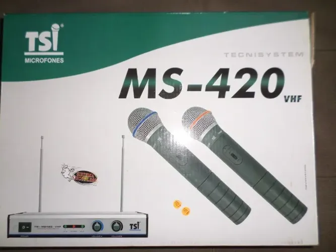 Microfone Sem Fio Tsi Ms420 Duplo De Mão Modulação Fm -AF169