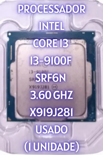 Processador Intel Core i3-9100F 3.60 GHz Usado