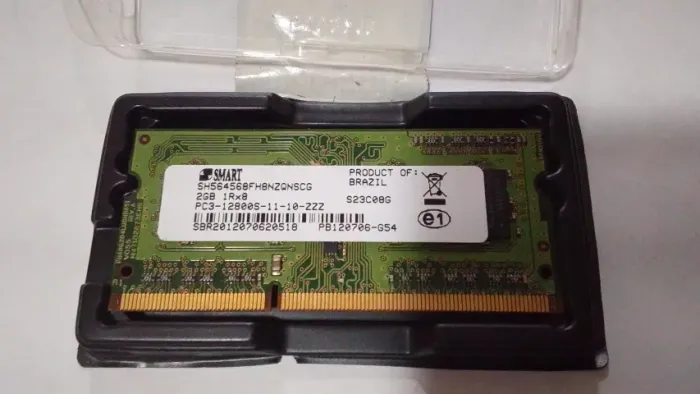 Memória RAM Notebook 2GB DDR3 1600MHz - SMART (Funcionando!)
