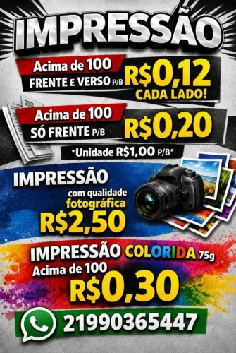 Impressão Colorida e P&B | Xerox | Apostilas | Encadernação | Del Castilho