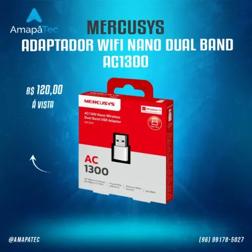 Adaptador Mercusys Dual Band Ac 1300