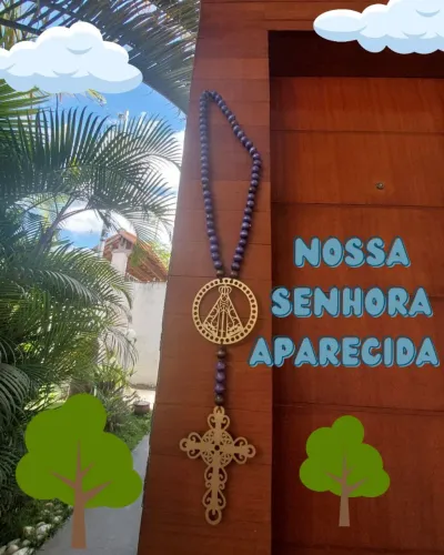 TERÇO GIGANTE RÚSTICO NOSSA SENHORA APARECIDA