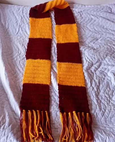 Cachecol de crochê Harry Potter