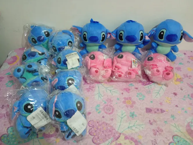 Lote de Pelúcias Stitch e Angel