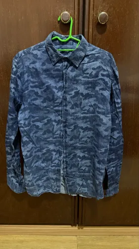 Camisa Masculina Marfinno Camuflada Azul - Tam. P