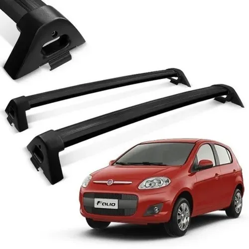 Rack Teto Bagageiro Novo Fiat Palio 2013 2014 4 Portas - Preto / Prata