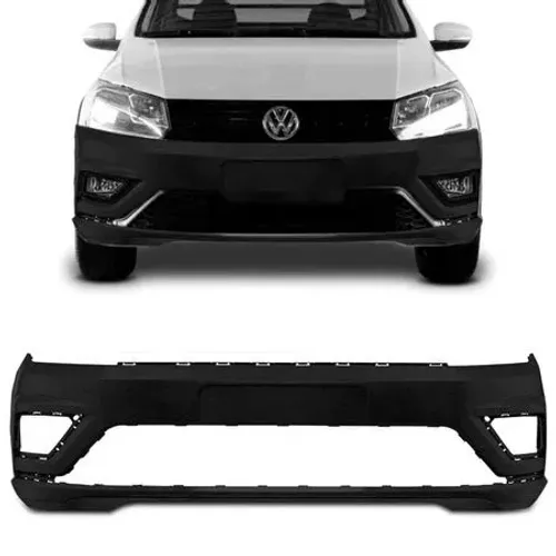 Parachoque Vw Saveiro G7 2017 - CD/CS - Preto Liso - Furo Farol Auxiliar / Moldura Lateral