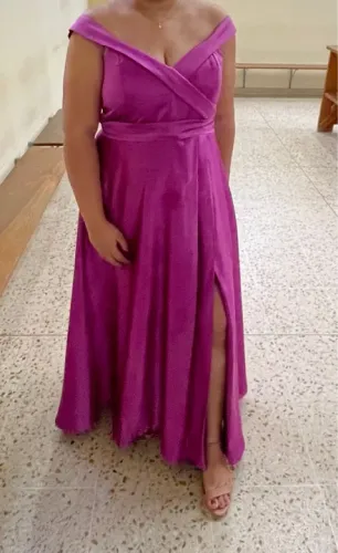 Vestido Longo fúcsia para Festa