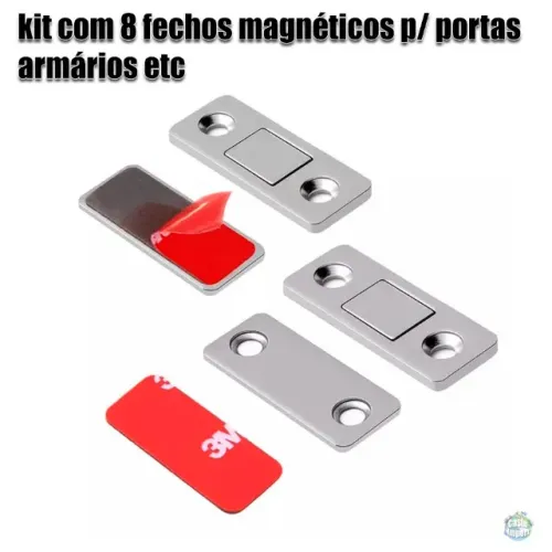 Kit com 8 fechos Magnéticos para Armário Porta 