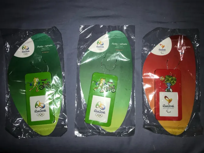 Lote de 3 porta retrato estilo chaveiro ou enfeite de Natal olimpíadas rio 2016
