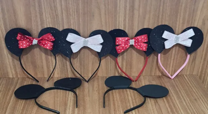 Tiara Minnie modelo de R$15 e R$20 e Mickey R$10