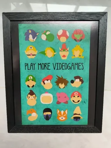 Quadro "Play more videogames"