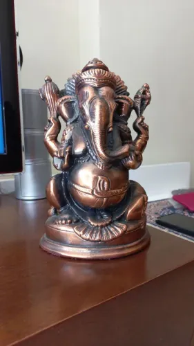 Escultura de Ganesha cor bronze
