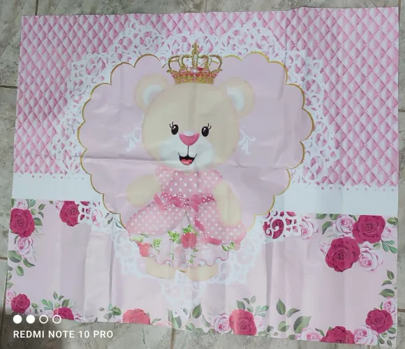 Painel de festa Ursinha Princesa 