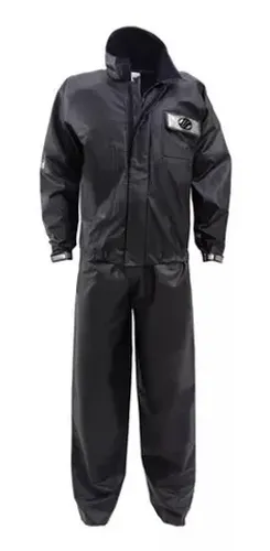 Capa De Chuva Masculina Alba Europa em PVC Preta Motociclista
