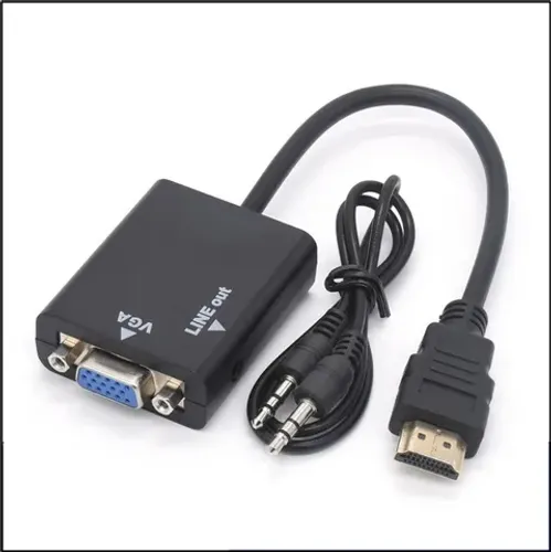 Cabo Adaptador Hdmi Para Vga Com Saida De Audio P2