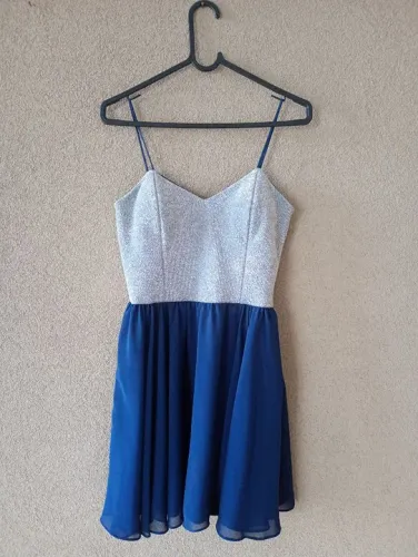 Vestido Esporte Fino Cinza e Azul - Tamanho P