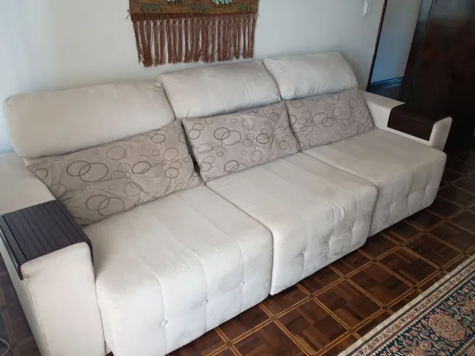 Sofá Modular chease retrátil Bege 3 Lugares - Quase novo!!