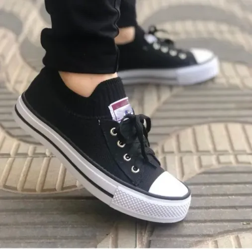 Tênis Meia Casual Preto Feminino - Conforto e Estilo All Star