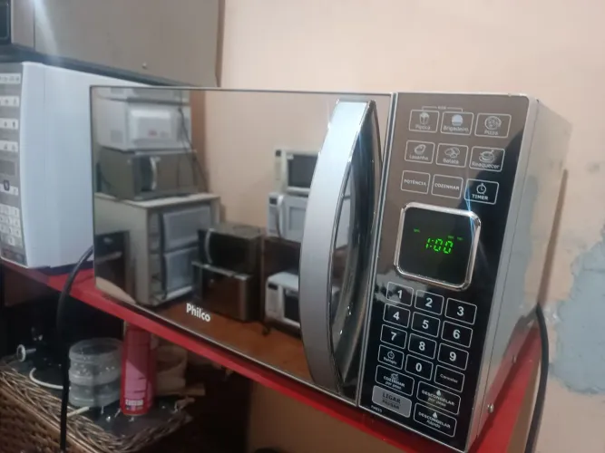 Microondas 25 Litros Philco Inox Espelhado 1400w