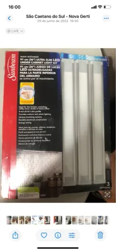 Fita LED Slim para Armário - Iluminação sob Gabinete