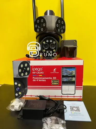 Câmera de segurança Wi-fi Visão Noturna 4 lentes 