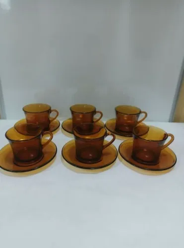 Jogo de xícara âmbar duralex 