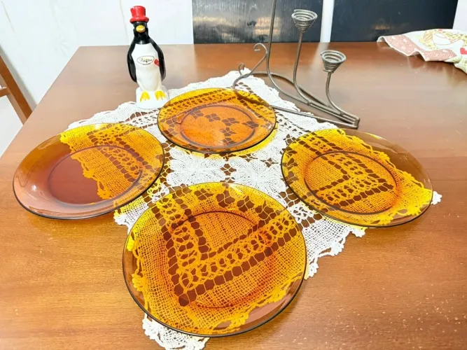 Conjunto de 4 Pratos raso Duralex Vintage