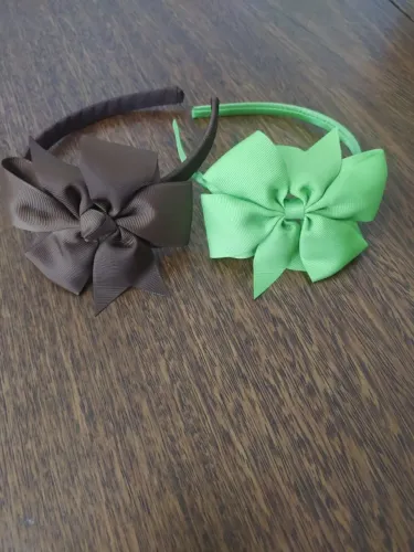 Conjunto De Tiaras Marrom E Verde